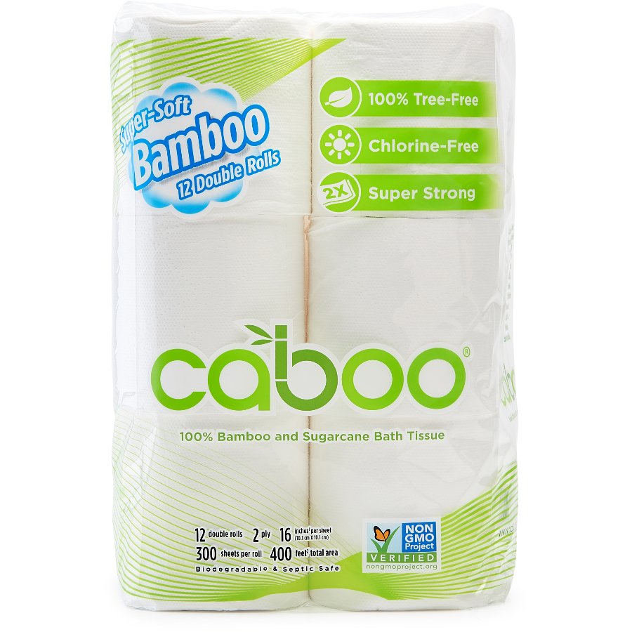 Caboo Bamboo & Sugarcane 3ply Toilet Roll - Pack of 12 - Caboo