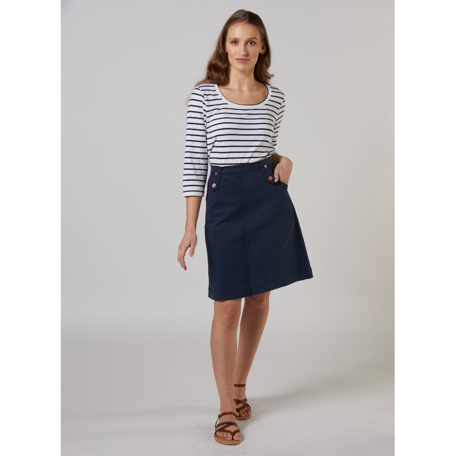 Mudd & Water Navy Lara Linen Skirt - Mudd & Water
