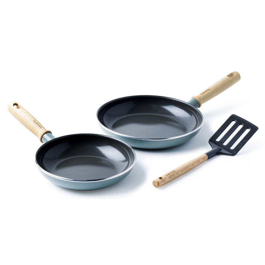 GreenPan Mayflower Twin Pan Set with Utensil - GreenPan