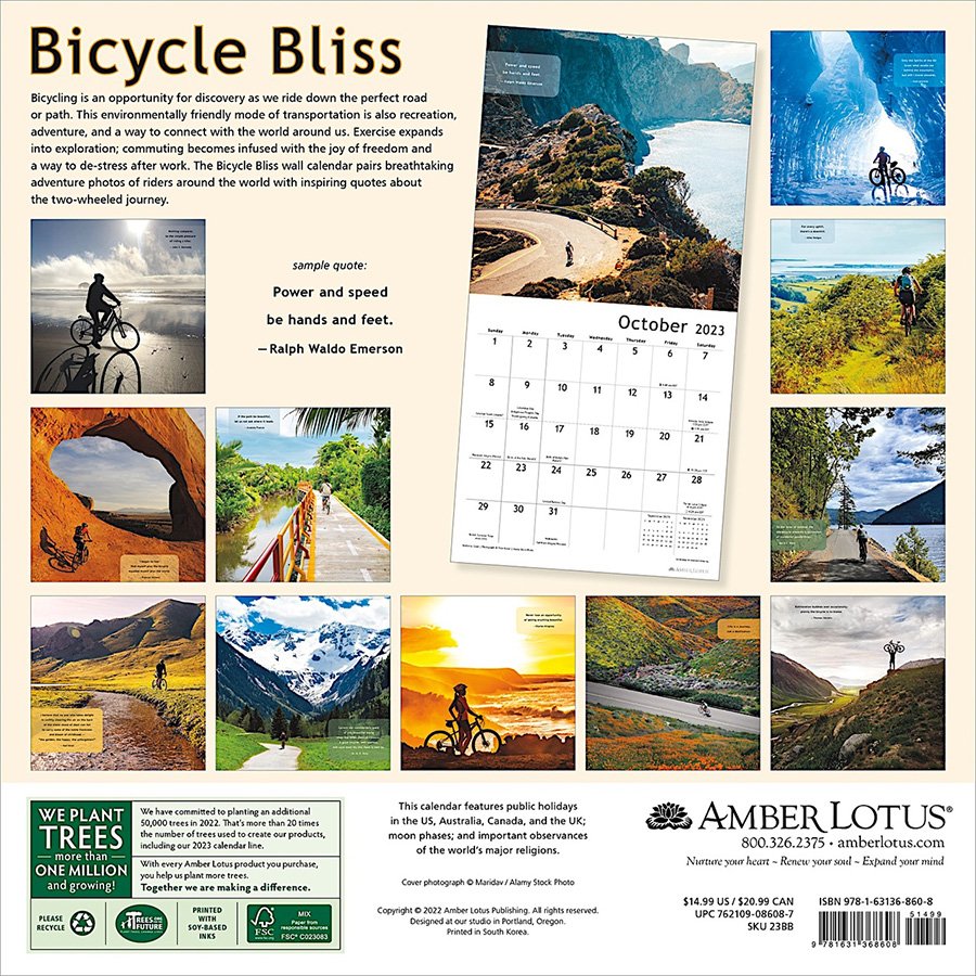 Bicycle Bliss 2023 Wall Calendar Amber Lotus