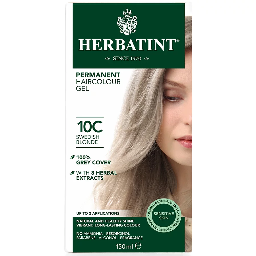 Herbatint Permanent Hair Dye - 10C Swedish Blonde - 150ml - Herbatint