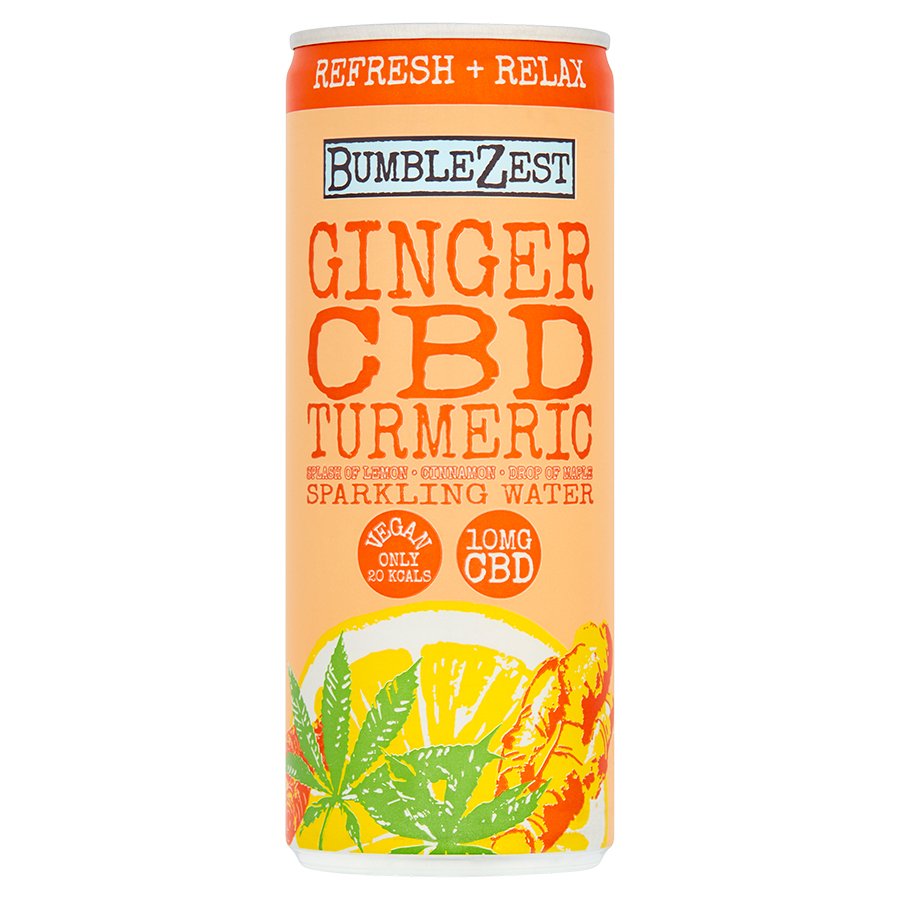 Bumblezest Refresh And Relax Ginger Turmeric And Cbd Sparkling Water 250ml Bumblezest 4917