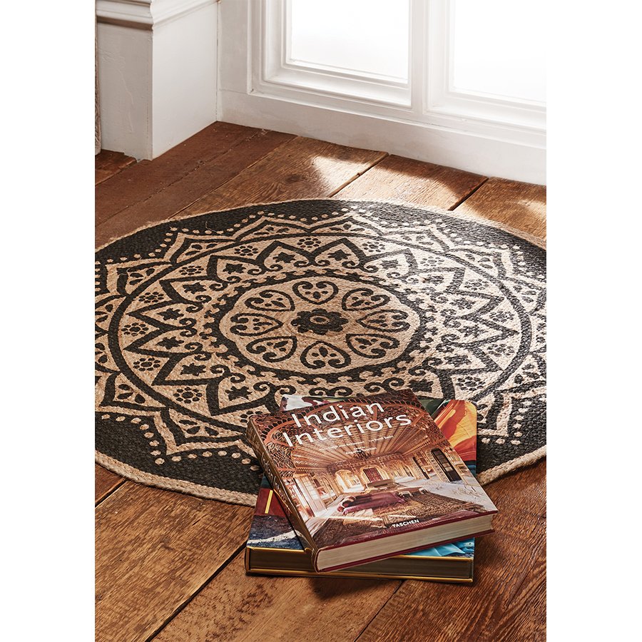 Mandala Print Round Rug - Natural Collection Select