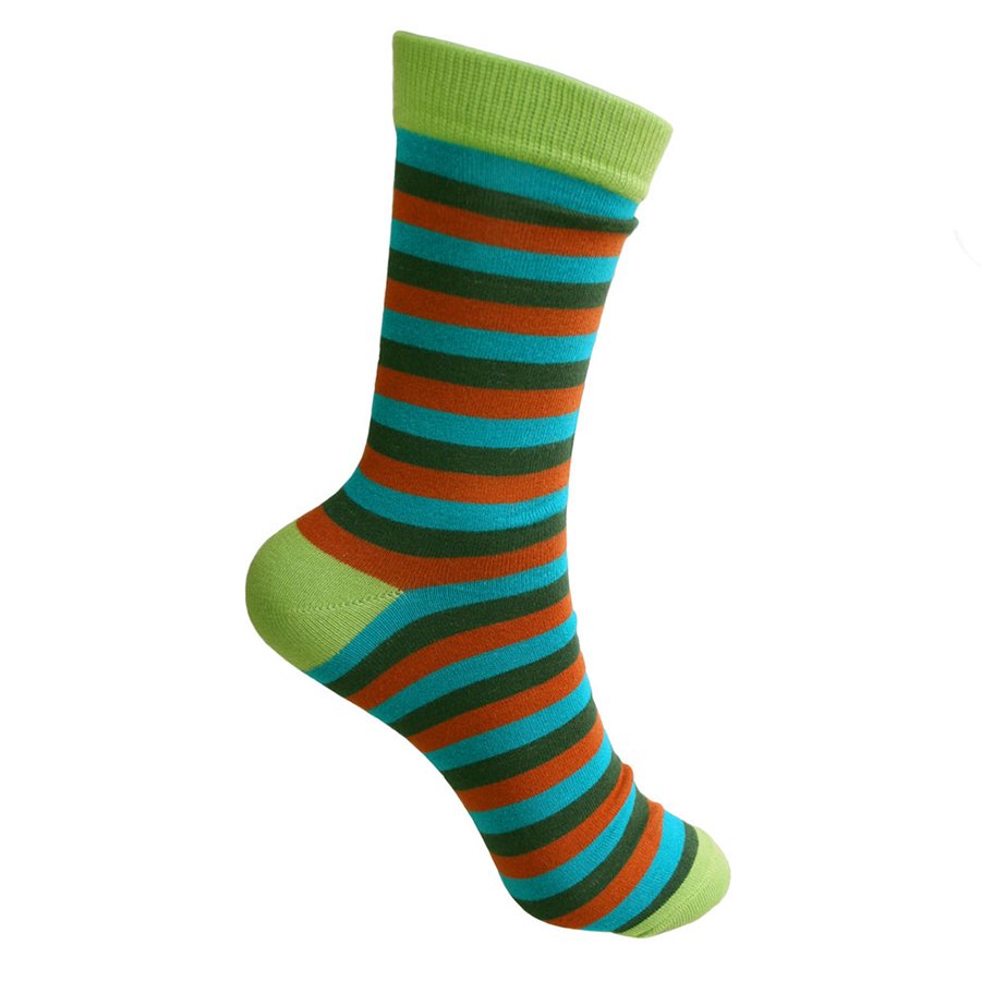 Green Stripe Socks - UK7-11 - Natural Collection Select