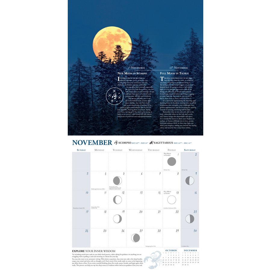 Lunar Living 2024 Wall Calendar Natural Collection Select