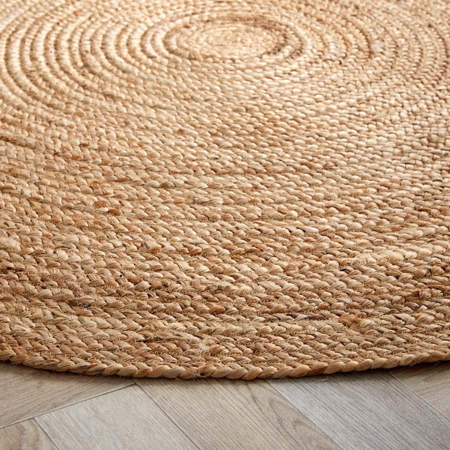 Plain Circle Jute Rug - Natural - Diameter 150cm - Hug Rug