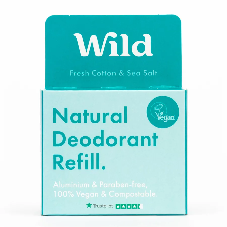 Wild Men's Fresh Cotton & Sea Salt Deodorant Refill - 40g - Wild
