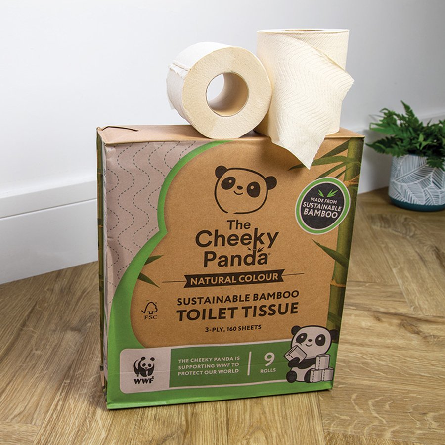 The Cheeky Panda Natural Colour Bamboo Toilet Tissue - 9 Rolls - The ...