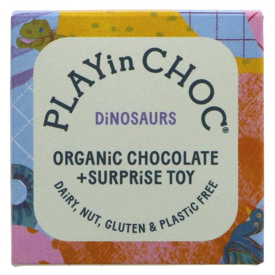 Playing Choc PLAYin Choc Organic Chocolate & Dinosaur Surprise Toy - PLAYin CHOC