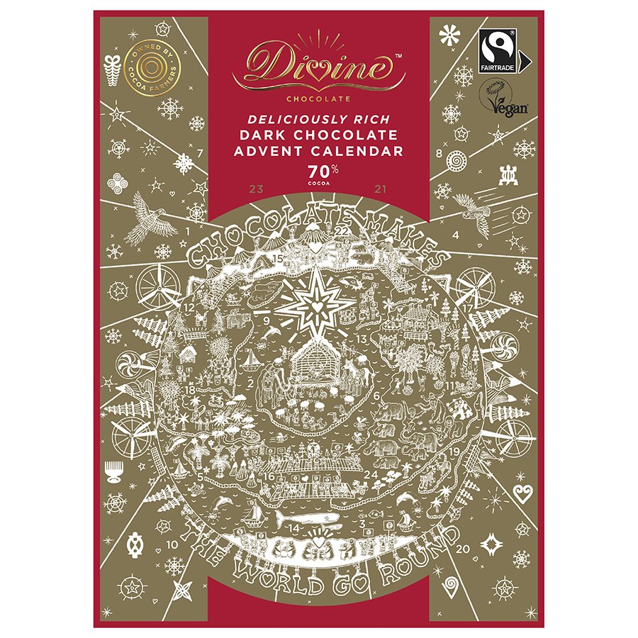 Divine Dark Chocolate Advent Calendar 85g Divine Chocolate
