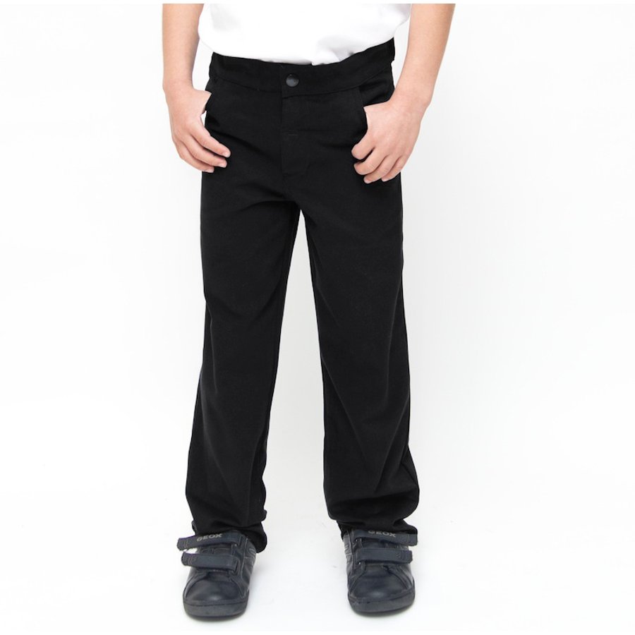 Boys Slim Fit Organic Cotton School Trousers - Black - 5yrs Plus ...